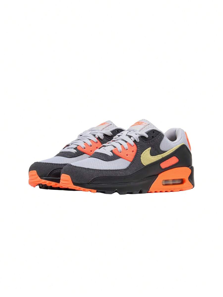Nike Air Max 90 Men's Sneakers Light Smoke Grey / Hyper Crimson / Black / Limelight DM0029 018